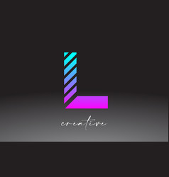 Purple Blue Neon Lines Letter L Logo Design