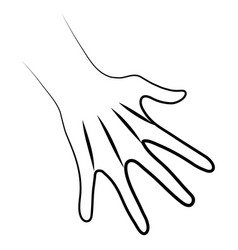 Women Hand Palm Tense Simple Outline Minimalistic