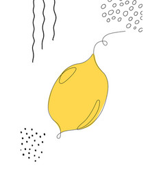 Continuous One Line Drawing Lemon