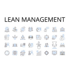 Lean Management Line Icons Collection Agile