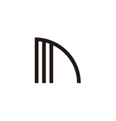 Letter M Diamond Line Geometric Symbol Simple Logo