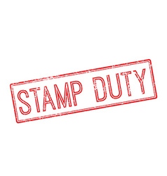 Stamp Duty Red Rubber On White