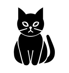 Black Cat Icon On White Background