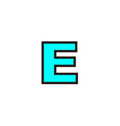 Letter E Blue Outline Geometric Symbol Simple Logo