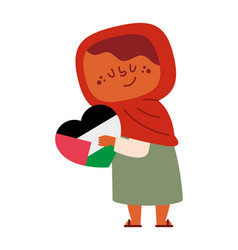 Palestine Save Girl With Flag