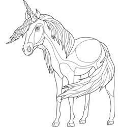 Realistic Unicorn Creature Sketch Template