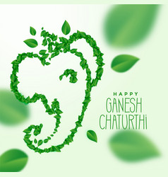 Ganesh Ji Made With Green Leaves Concept Design