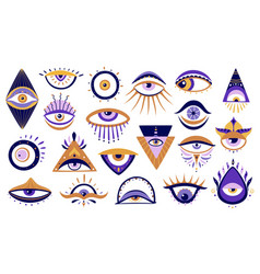 Greek Eyes Isolated Icons Set Talismans