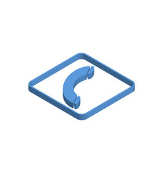 Telephone Contact Blue Isometric Icon