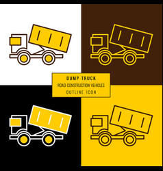 Dump Truck Icon In Outline Style