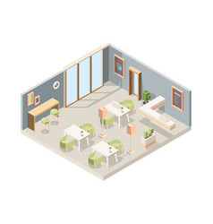 Restaurant Isometric Cafe Modern Interior