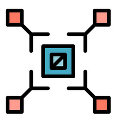 Big Data System Icon Flat