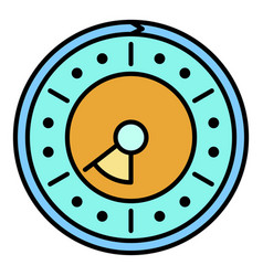 Point Clock Icon Color Outline