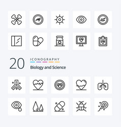 20 Biology Line Icon Pack Like Lungs Science Lab