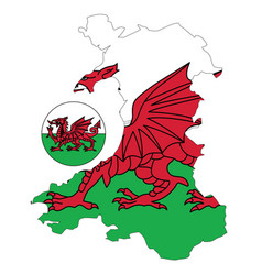 Wales Map And Flag