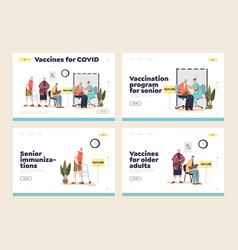 Campaign Of Senior Vaccination Landing Pages Set