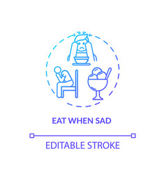 Eat When Sad Concept Icon Emotional Eating