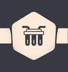 Grunge Water Filter Icon Isolated On Grey