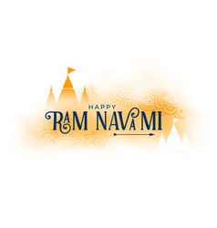 Lord Ram Navami Festival Wishes Blessing Card