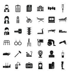 Physical Therapist Icons Set Simple Woman