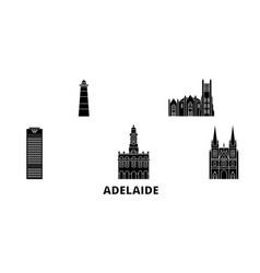 Australia Adelaide Flat Travel Skyline Set