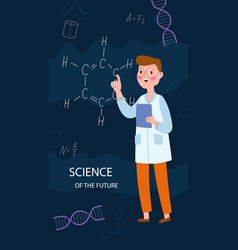 Flat Science Post Stories Set