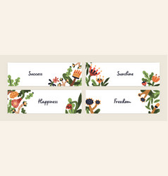 Floral Banners Set Spring Backgrounds Designs