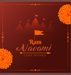 Sacred Ram Navami Wishes Greeting Card Design