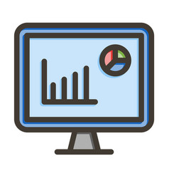 Analytics Thick Line Filled Colors Icon