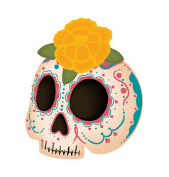 Day Of The Dead Skull With Flower