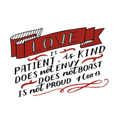 Hand Lettering With Bible Verse Love Is Patient