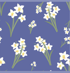 Pattern Spring White Flowers Daffodils