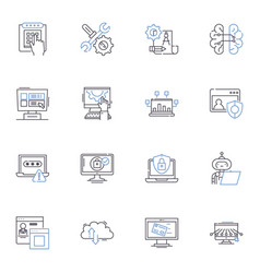 Docker Container Line Icons Collection