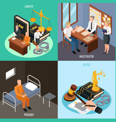 Law Justice Isometric Concept