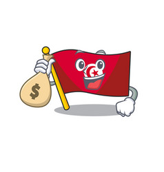 With Money Bag Flag Tunisia On In Mascot