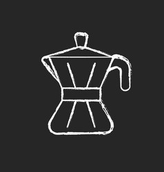 Moka Pot Chalk White Icon On Dark Background