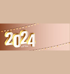 3d Style 2024 New Year Event Banner With Glowing