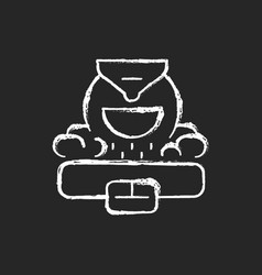 Coffee Roaster Chalk White Icon On Dark Background