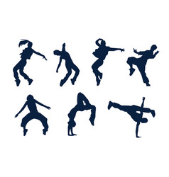 Flat Design Dancer Silhouette Set