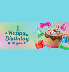 Happy Birthday 3d Party Cake Gift Greeting Card