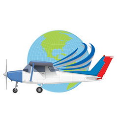 Light Aircraft With World Icon