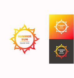 Summer Sun Logo Set Gradient Style