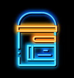 Trash Can Neon Glow Icon