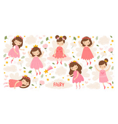 Cute Little Girl Fairy Princess In Dress