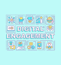 Digital Engagement Word Concepts Turquoise Banner