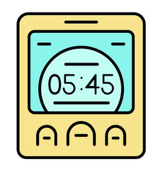 Digital Room Clock Icon Color Outline