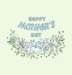 Mother S Day Greeting Card With Blue Flowers