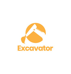 Sunset With Excavator Shovel Logo Design