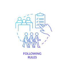 Following Rules Blue Gradient Concept Icon