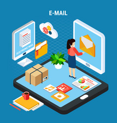 Mail isometric flowchart Royalty Free Vector Image